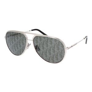 New Dior DIORESSENTIAL A2U F0A8 Silver Monogram Lens Aviator Sunglasses